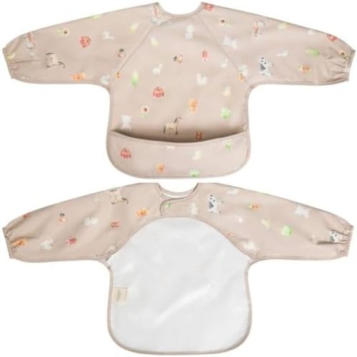 Ali+Oli Smock Bibs for Babies, BPA-Free Oeko-Tex Certified, Waterproof Baby Smock, Machine Washable, Toddlers Ages 6m+