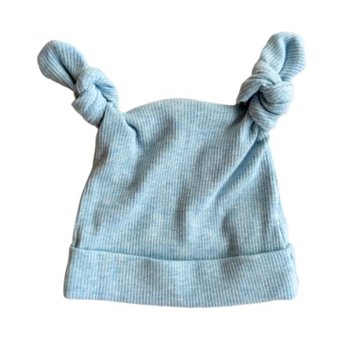Double Knot Beanie | Blue Marle Rib