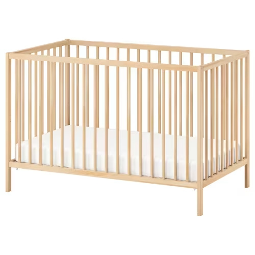 SNIGLAR Crib - beech 27.5"x52" $119