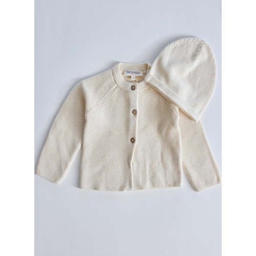 Ivory Knit Cardigan and Hat Set | Over The Moon