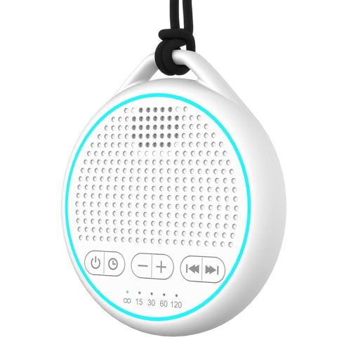 White Noise Sound Machine with 25 Soothing Natural Sounds Rechargeable Battery Portable for Travel 32 Volume Levels 5 Timers Compact Size for Baby Kids Adults Sleeping (White-Upgrade)