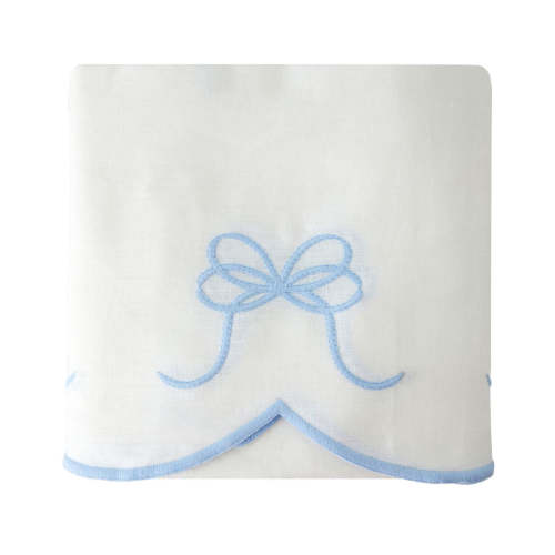 Bow Scalloped Crib Skirt in Soft Blue | Caitlin Wilson
