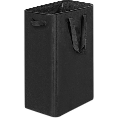 efluky Slim Laundry Basket, Narrow Laundry Hamper with Handles, Collapsible Dirty Clothes Hamper, Tall Laundry Bin for Laundry Room, Dorm and Bedroom, 19.8 Gallon(75L) Black