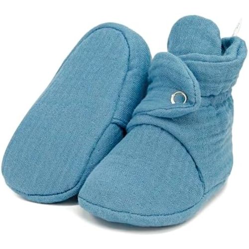 Ella Bonna Baby Booties Organic Cotton Muslin Newborn Baby Slippers Baby Boy Booties, Infant Girl Booties, 6-12 months, 0-6 Months, 12-18 Months, 0-3 Months, 18-24 Months, Toddler Shoes