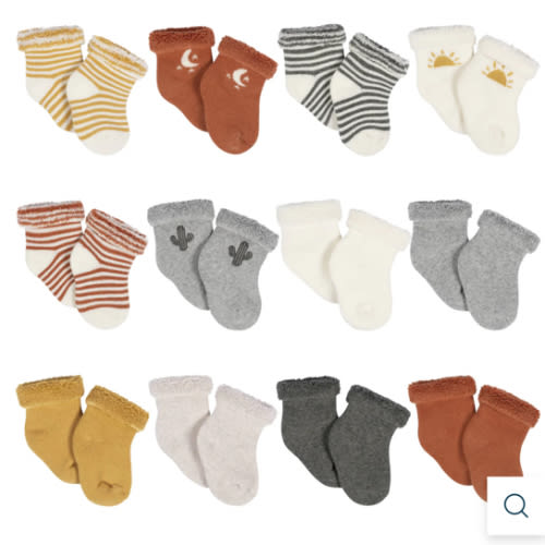 12-Pack Baby Neutral Southwest Terry Wiggle Proof® Socks – Gerber Childrenswear