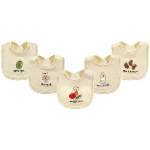 Touched By Nature Organic Bibs, 5-Pack, Veggies