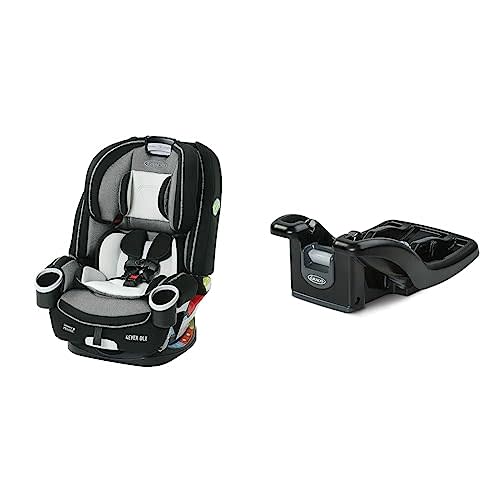 Graco 4Ever DLX 4 in 1 Car Seat, Infant to Toddler Car Seat, with 10 Years of Use, Fairmont, 20x21.5x24 Inch (Pack of 1) & SnugRide Lite Infant Car Seat Base, Black