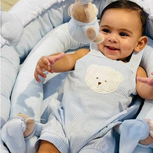 FLYBYFLY Summery teddy bear jumpsuit - blue