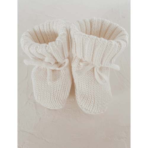 Knit Booties in Warm White