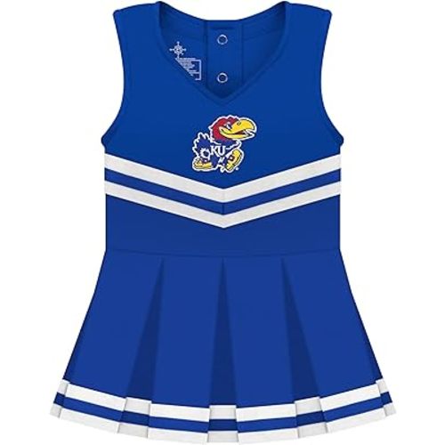 College Baby NCAA Officially Licensed Cheerleader Bodysuit Dress - Team Logo, Multiple Colors, for Baby Girls - (0-24 Months)