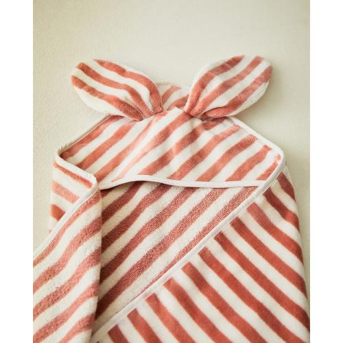 CHILDREN’S STRIPED VELOUR HOODED TOWEL - Bathroom - KIDS AND BABY - BABY | Zara Home United States of America