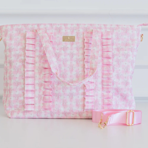 Ruffled Nylon Tote Bag