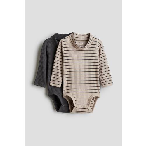 2-PACK RIBBED TURTLENECK BODYSUITS