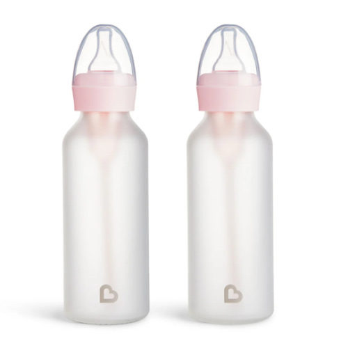 Bond® Silicone Glass Bottle 8oz, 2pk | Munchkin, Pink