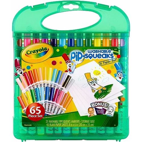 Crayola Pip-Squeaks Washable Marker Set (65ct), Coloring Set, Art Supplies for Kids, Drawing Kit, Kids Travel Activity, Easter Basket Essentials, 4+