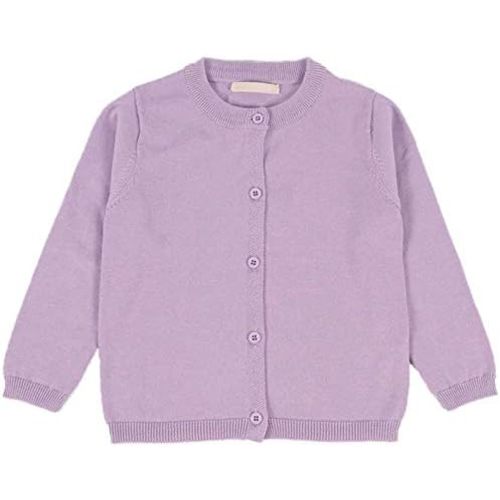 GSVIBK Baby Girls Cotton Cardigan Long Sleeve Kid Button Sweater Girl Crew Neck Cardigans Uniform Sweater