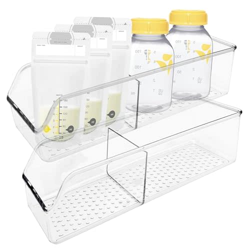 Zebrabox Breastmilk Storage Container Compatible with Medela Breast Milk Collection and Storage Bottles| Breast Milk Freezer Storage Organizer for Breast Milk, Baby Bottles (2 Pack)