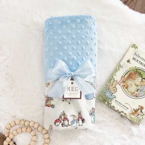Peter Rabbit Baby Blanket / Beatrix Potter Theme - Gender Neutral/ Unisex/ Boy/ Girl Easter or Shower Gift + Option to Personalize with Name