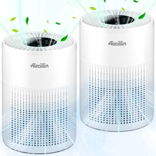Aircillin AP070A Air Purifier 2-Pack for Room up to 765 Sq Ft with HEPA Filter, White