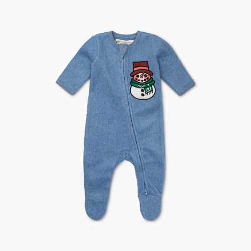 Fleece Zipper One-Piece_Snowman 0-3M size