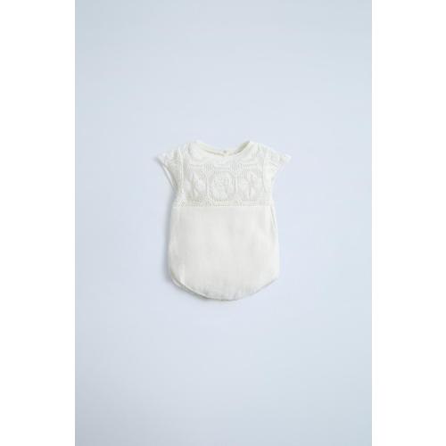 OPENWORK KNIT JUMPSUIT - Ecru | ZARA United States