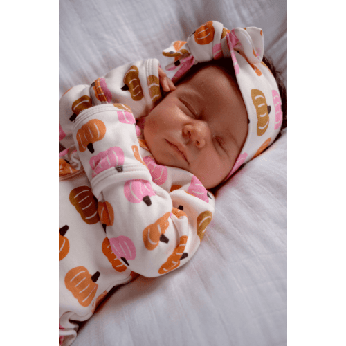 Pink Pumpkin Patch / Organic Bow
