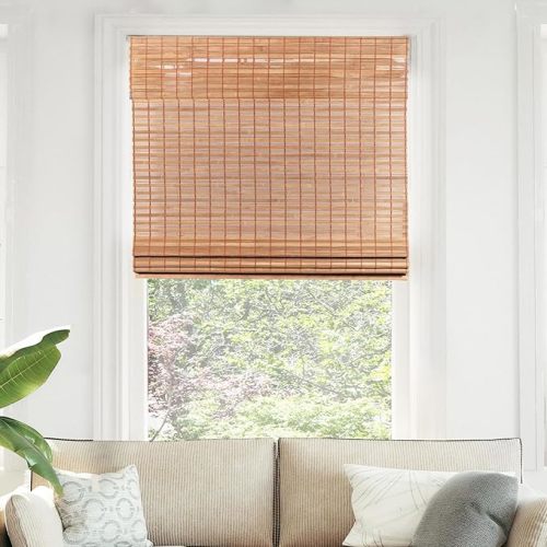 Bamboo Roman Shades 35"W X 64"H