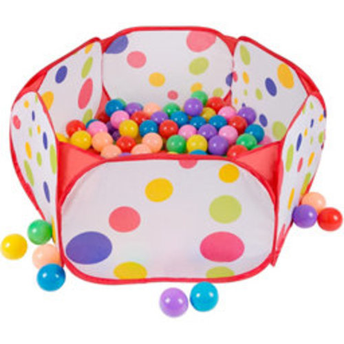Hey! Play! Kids'' Pop-Up Ball Pit with 200 Balls, 35 in. Pit, 21 in. x 15 in. Sides, 2.5 in. D Balls, 2 Child Capacity