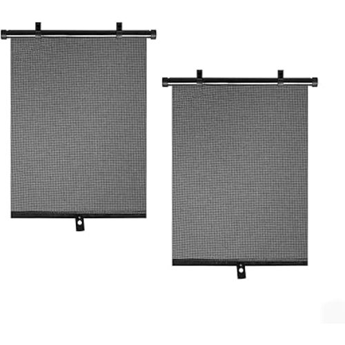 2PCS Car Window Shades, Auto Side Window Sun Shade for Baby, Retractable Pull Down Suction Cup Sunshade, Baby Cars Accessories, Blocks Heat and UV Glare (17.7×19.7 inch)
