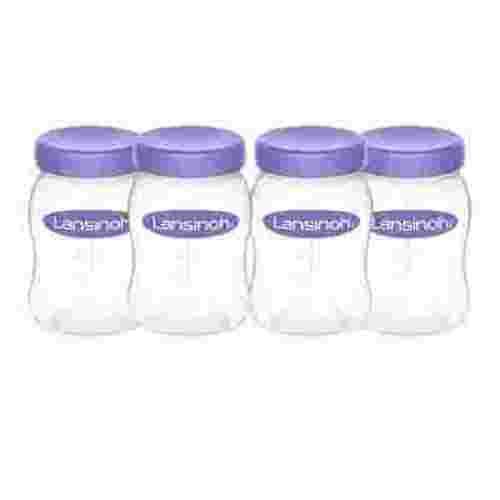 Lansinoh Breastmilk Storage Breast Pump Bottles, 4 Count