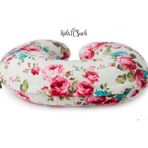 Nursing Pillow Cover for Breastfeeding Pillow , white floral. Kids N' Such