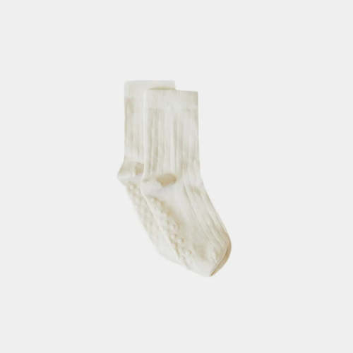Pure (no dye) Ribbed Kids' Socks With Grips – Q for Quinn