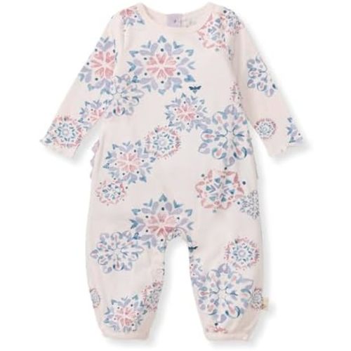 Burt's Bees Baby baby-girls Jumpsuit, 100% Organic Cotton One-piece Long Sleeve Ruffle Outfit Coverall