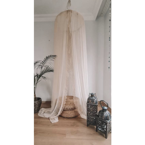 CANOPY with lace trim edge. Baldachin for nursery, kids room, girl room, party, reading
