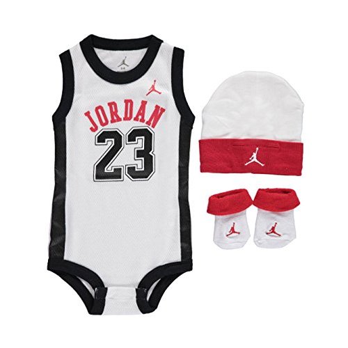 Nike Jordan 23 Jumpman 3 Piece Infant Set, White/Red.