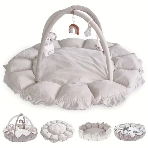 5-in-1 Thick & Plush Play Gym, Tummy Time Mat With 6 Toys, Convertible - TikTok Shop