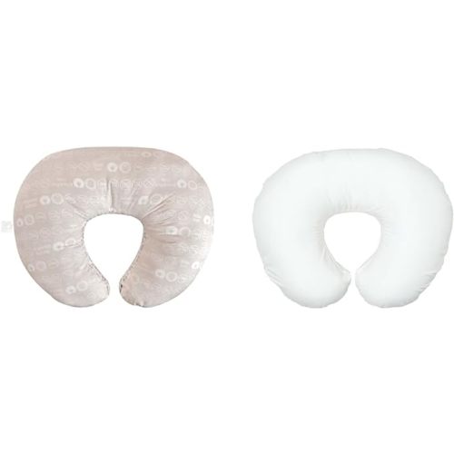 Boppy Nursing Pillow Organic Bare Naked Original Support, Pillow Only & Original Nursing Pillow Liner, Bright White, Machine Washable and Wipeable, Extends Time Between Washes, Liner Only - Nursing Pillow+ Pillow Liner, Bright White