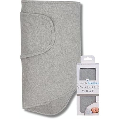 Miracle Blanket Swaddle Wrap – Help Your Newborn Sleep Longer – Soft & Secure Sleep Sack for Infants – Easy-to-Use Swaddling Blanket for a Calm Baby (Solid Heather Gray)