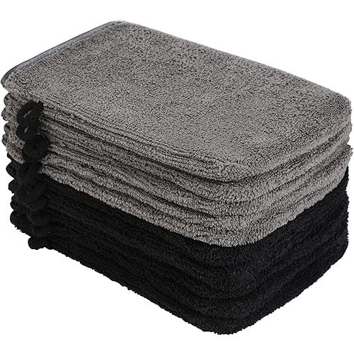 Body Wash Mitts — Black and Grey