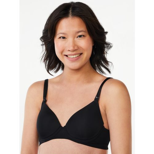 Joyspun Women's Maternity Nursing T-Shirt Bra with Flex Cup, Sizes 34B to 40DDD