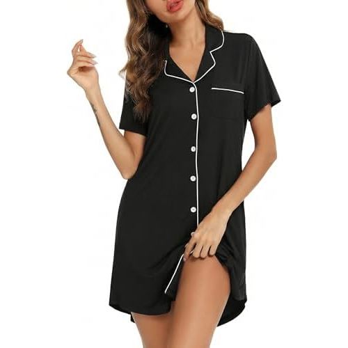 Leikar Maternity Nightgown For Women Nursing Pajamas Long Sleeve Sleepshirt