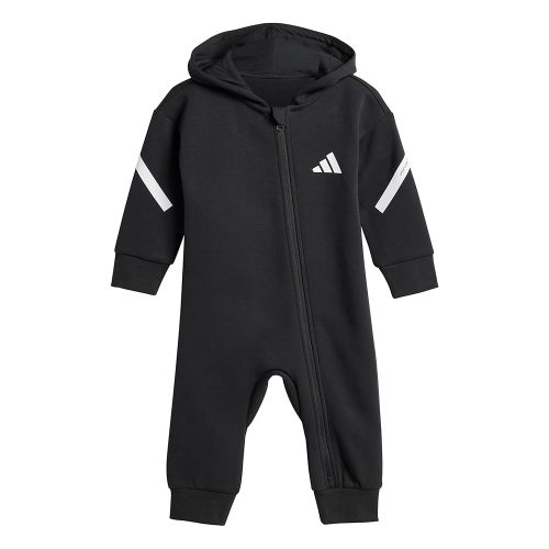 adidas Unisex-Baby Z.N.E Full-Zip Sportswear Hooded Onesie, Black/White, 3 Months