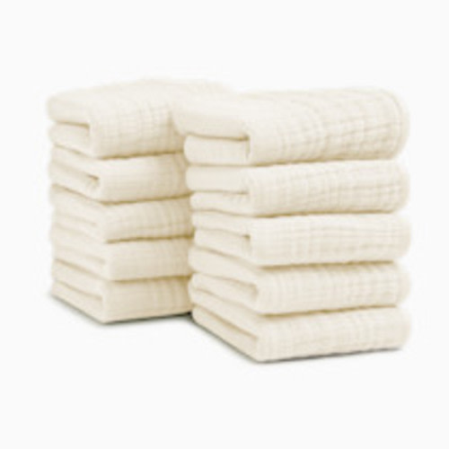Small Story Muslin Washcloths (10 Pack) - White