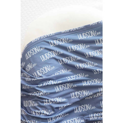 Personalized Baby Name Swaddle Blanket Font Duo | Best Selling Blues