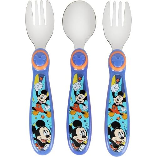 The First Years Mickey Mouse Flatware for Kids 3-Pack, Multicolor