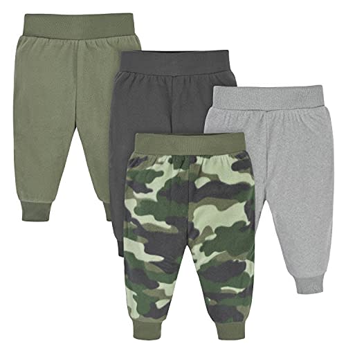 Gerber Baby Boys' 4-Pack Microfleece Pants