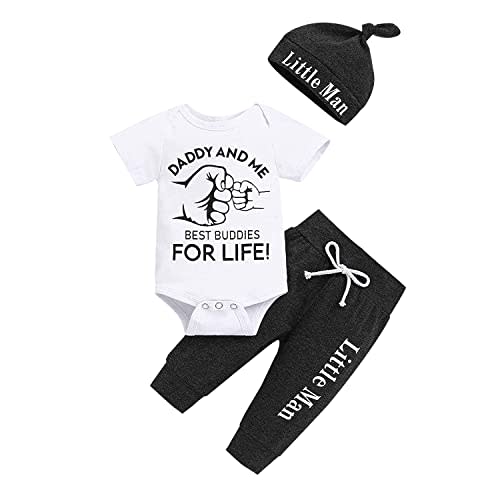Aoswep Newborn Infant Baby Clothes Long Sleeve Romper + Pants + Hat 3PCS Outfits Set