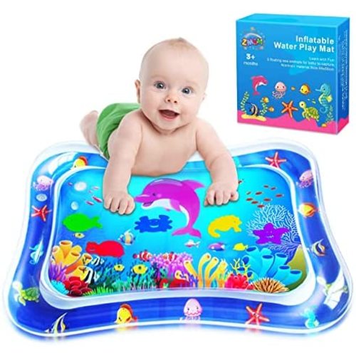 ZMLM Baby Tummy-Time Water Mat: Infant Christmas Toy Gift Activity Play Mat Inflatable Sensory Playmat Babies Belly Time Pat Indoor Small Pad for 3 6 9 Month Newborn Boy Girl Toddler Fun Game