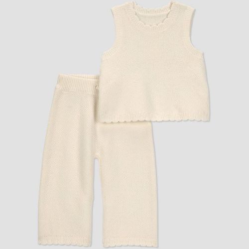 Carter's Just One You® Baby Girls' 2pc Sweater Tank and Pants Set - Cream 3M