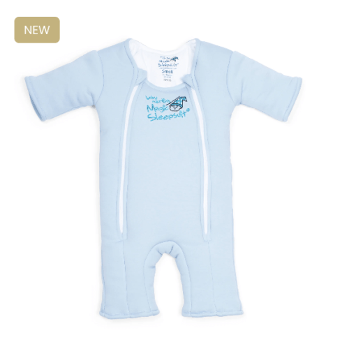 Blue Baby Merlin’s Magic Sleepsuit – 100% Cotton for Better Baby Sleep - Blue - Small